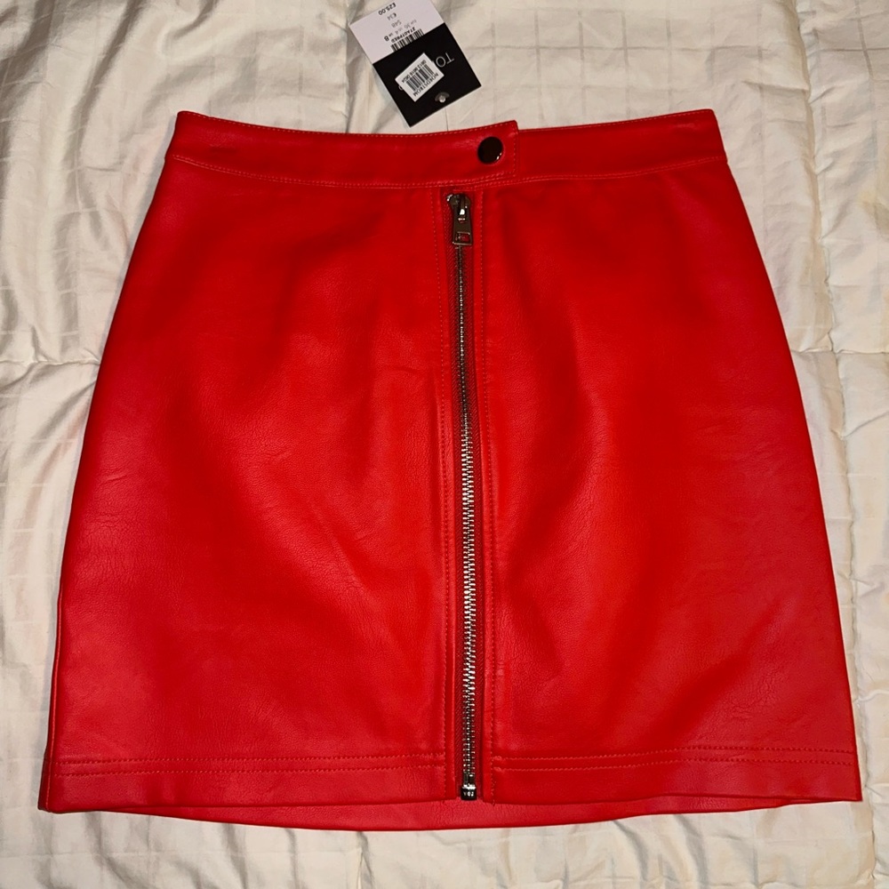 Topshop Faux leather skirt